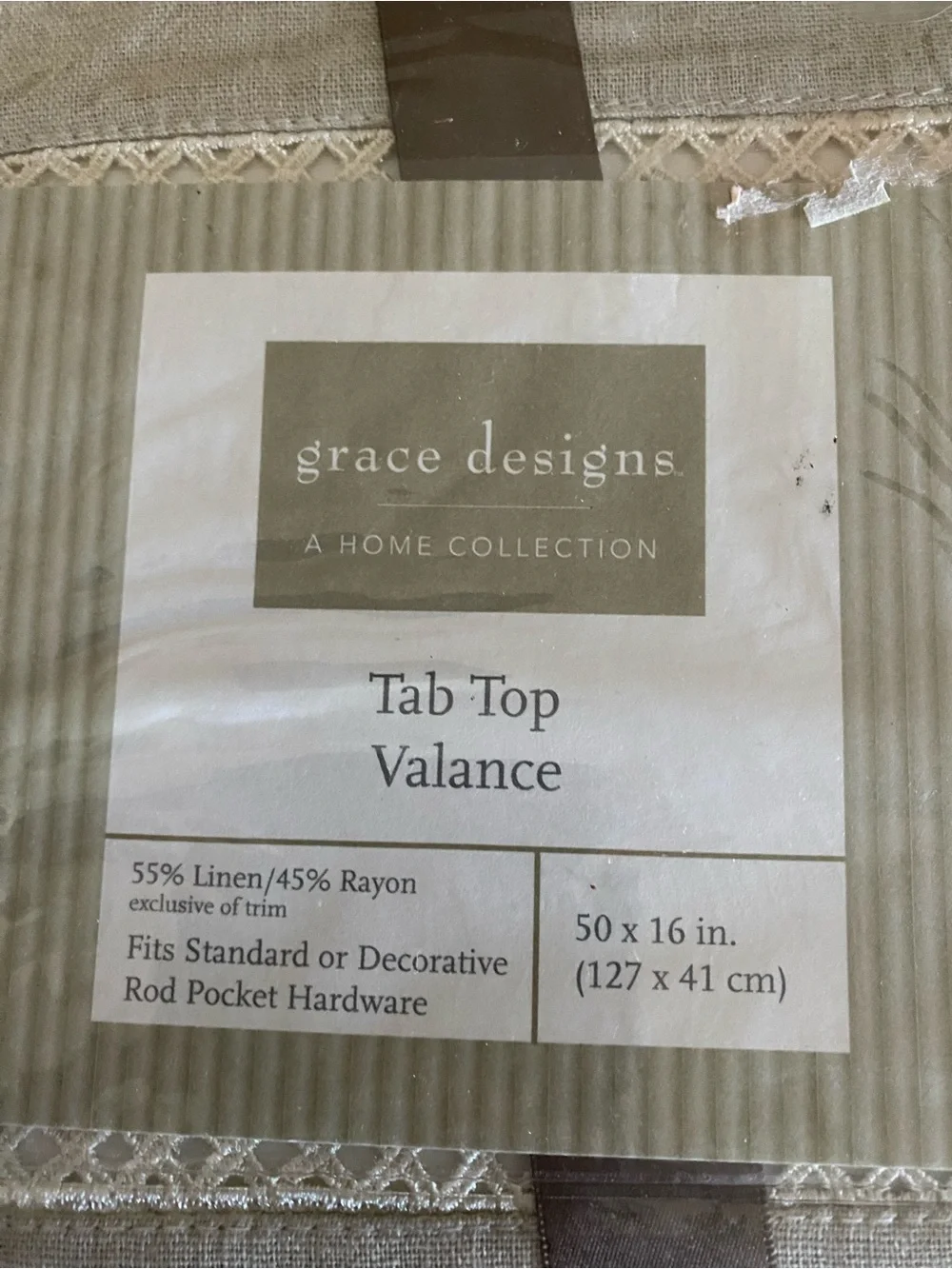 Grace Designs Taupe Tab Top (2 Valance)and (1 Panel)